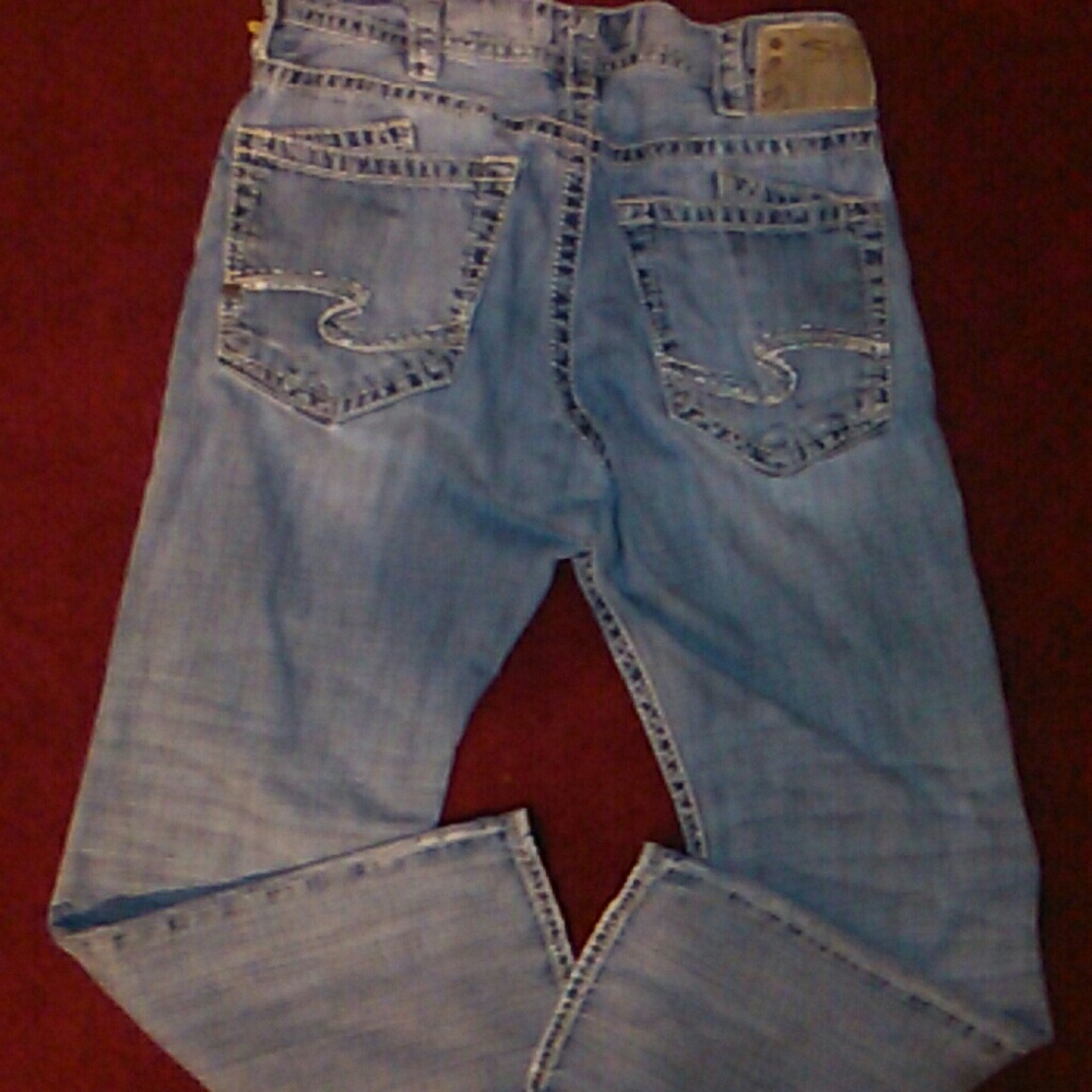 Mens silver jeans